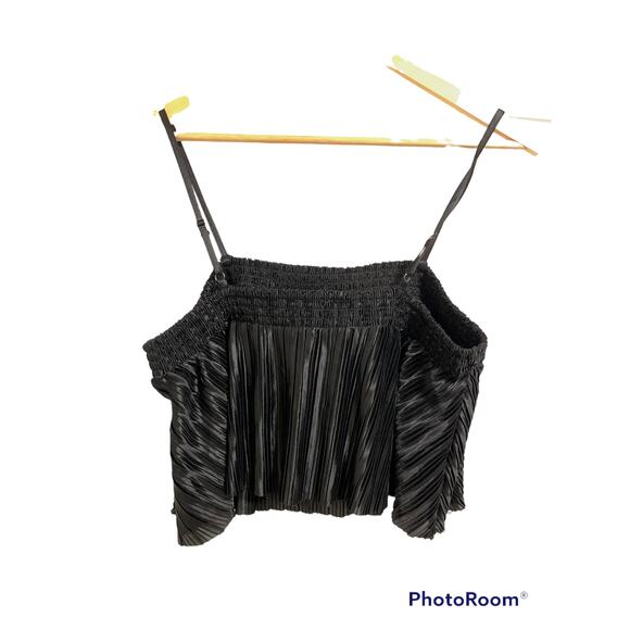 Bp. Plisse crop camisole in‎ black size Large NEW #bp451527MI - Picture 3 of 7